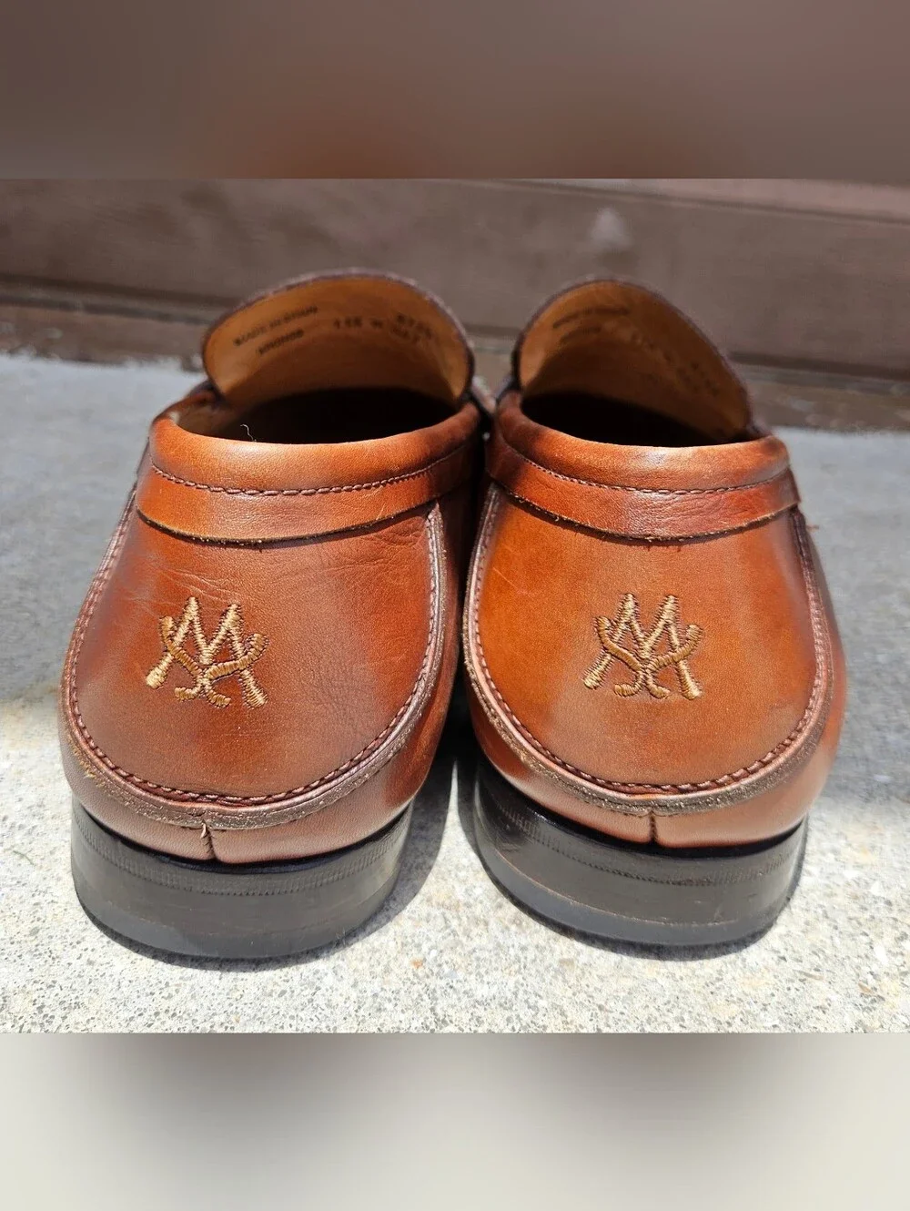 Mezlan Genuine Crocodile Brown Leather Penny Loafer Slip On Dress Shoe SZ 11.5 M